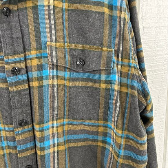Patagonia Men Long Sleeve Flannel Cotton Fjord Shirt Outdoors Blue Size Large - Picture 3 of 6
